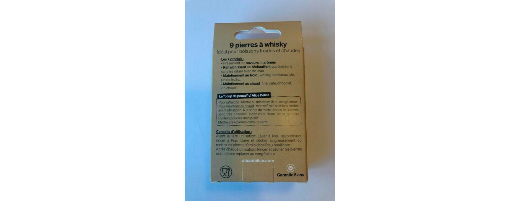 Lot de 9 Pierres à whisky 2 cm grises - Alice Délice