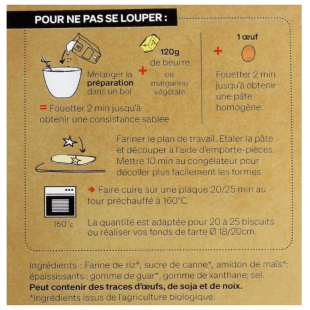 Préparation biscuits nature bio sans gluten 300 gr - Alice D