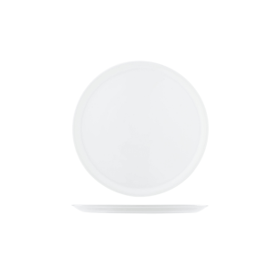 Plat à gâteau rond en porcelaine blanche 33 cm - Cosy Trendy