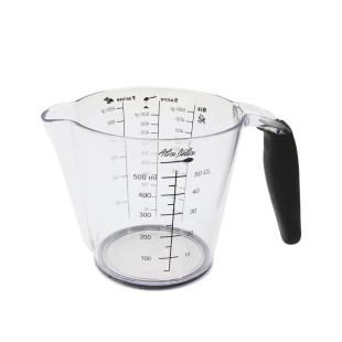 Verre doseur en plastique transparent 500 ml avec poignée et