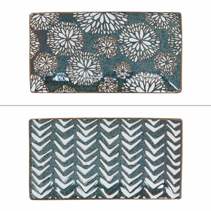 Assiette rectangulaire Penja Brun 2 modéles assortis en porc