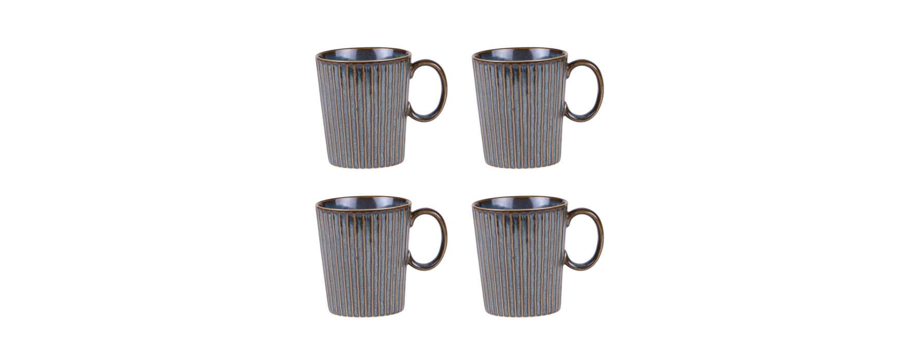 Coffret 4 mugs 35cl Liv bleu - Table passion
