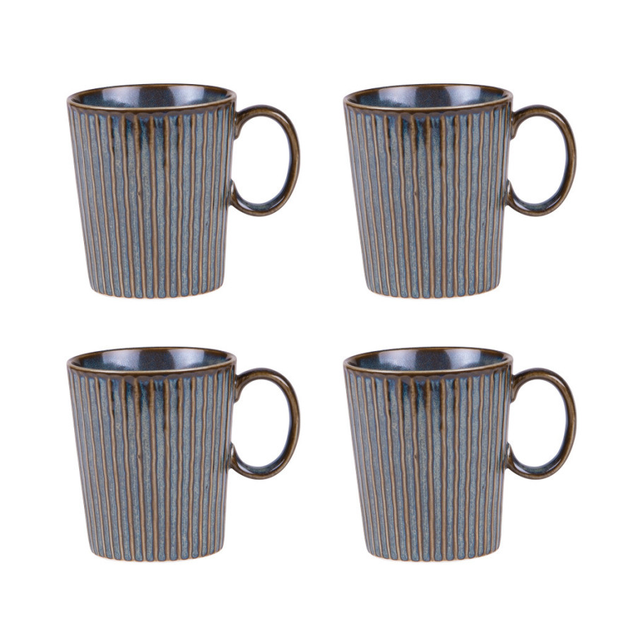 Coffret 4 mugs 35cl Liv bleu - Table passion
