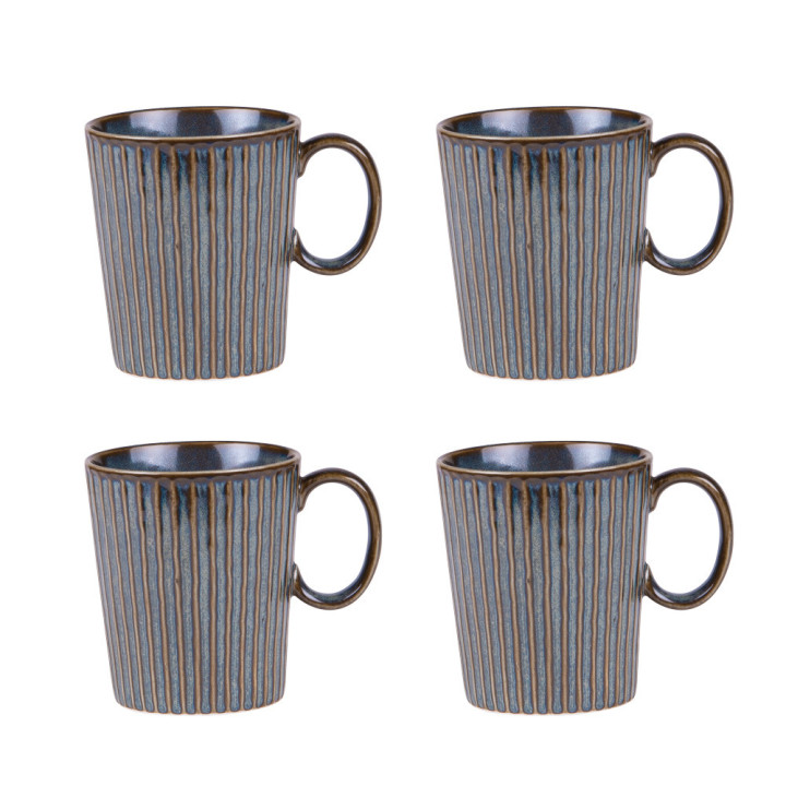 Coffret 4 mugs 35cl Liv bleu - Table passion