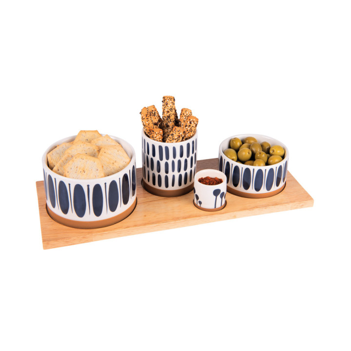 Service apéritif 4 pièces Mikonos L34,5 cm - Table passion