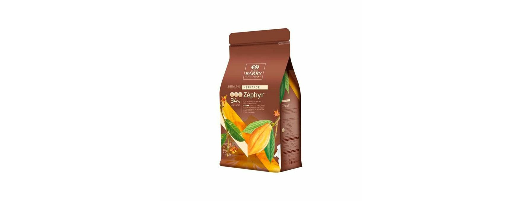 Chocolat blanc Zéphyr 34% 1 kg - Barry