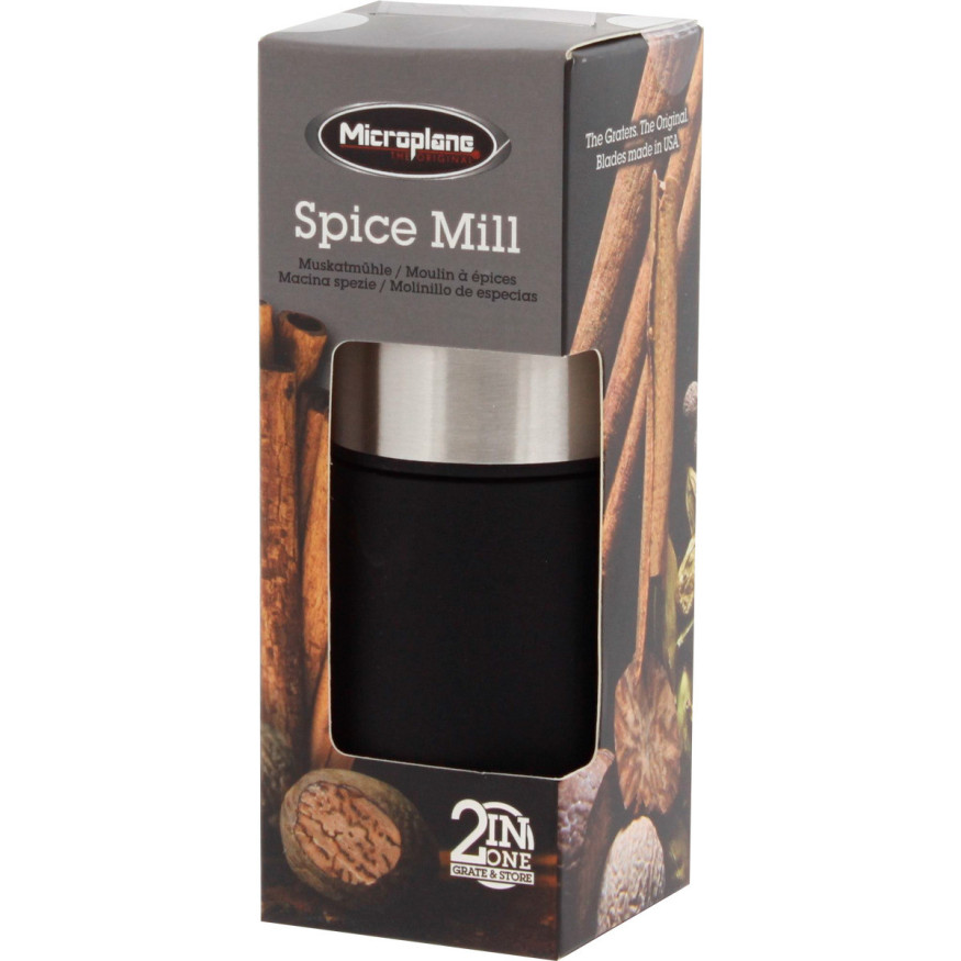 Moulin râpe à muscade, sels et poivres  2 en 1 inox - Microp