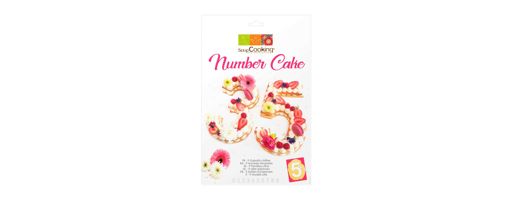 9 gabarits chiffres pour number cake - Scrapcooking