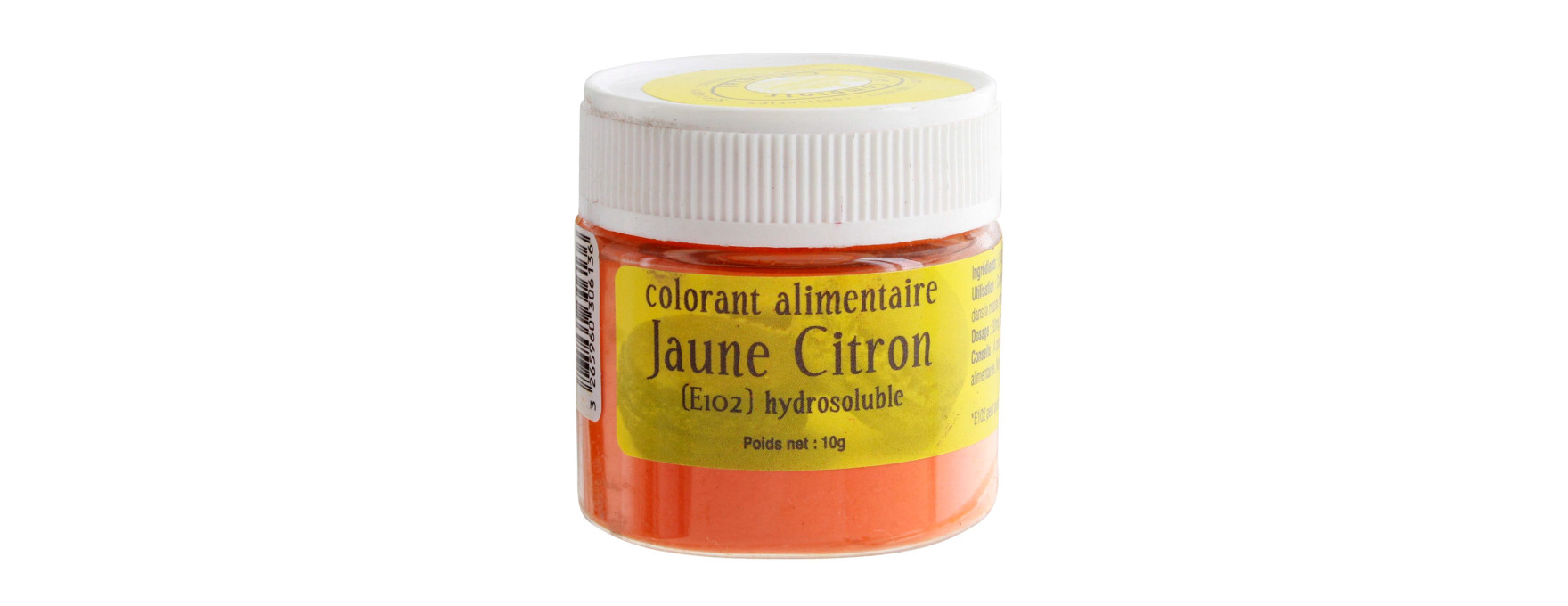 Colorant alimentaire en poudre hydrosoluble jaune citron 10 