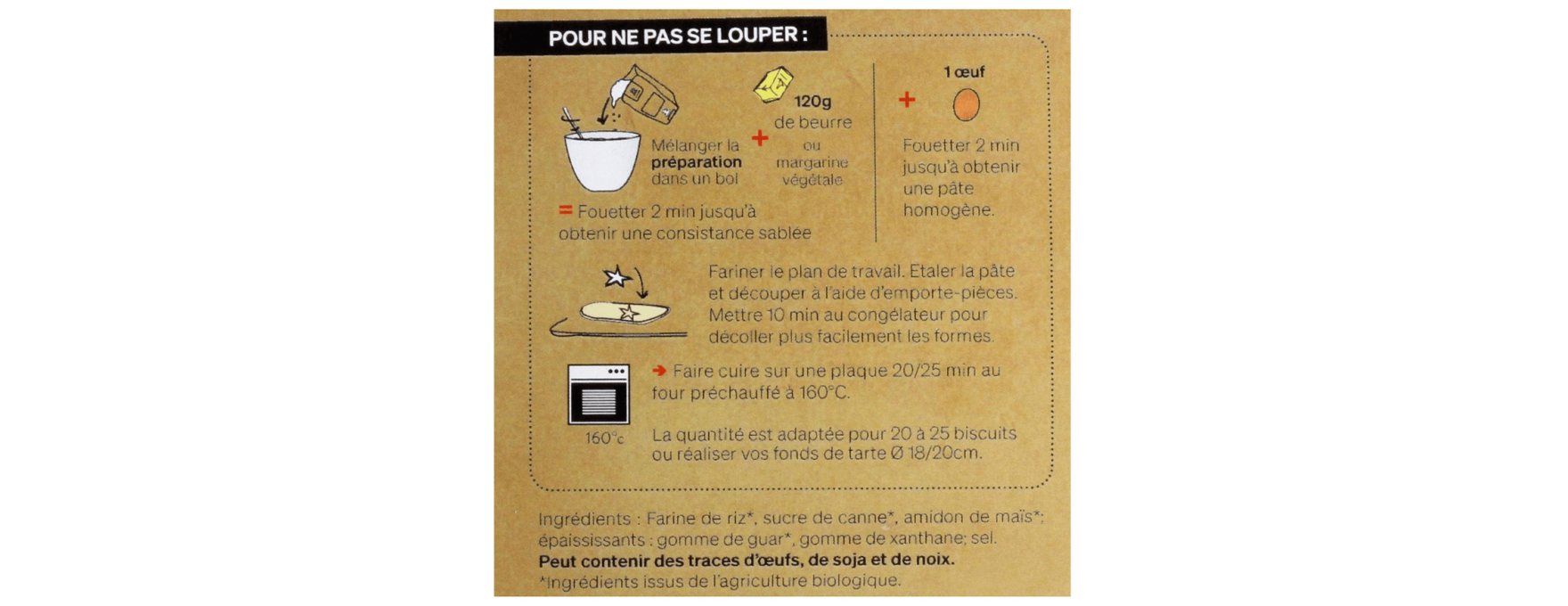 Préparation biscuits nature bio sans gluten 300 gr - Alice D