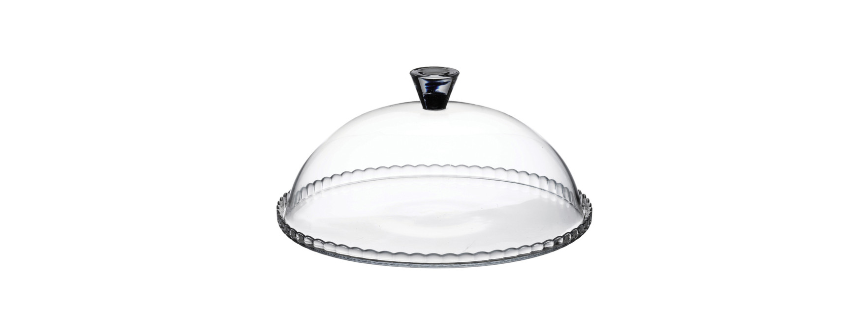 Présentoir à gâteau avec cloche en verre transparent 32 cm -