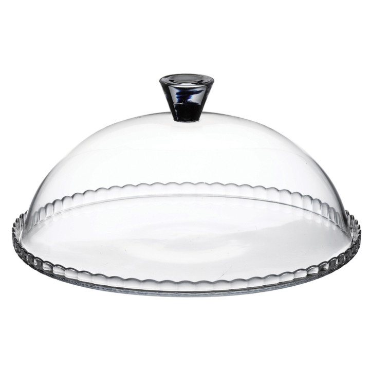 Présentoir à gâteau avec cloche en verre transparent 32 cm -