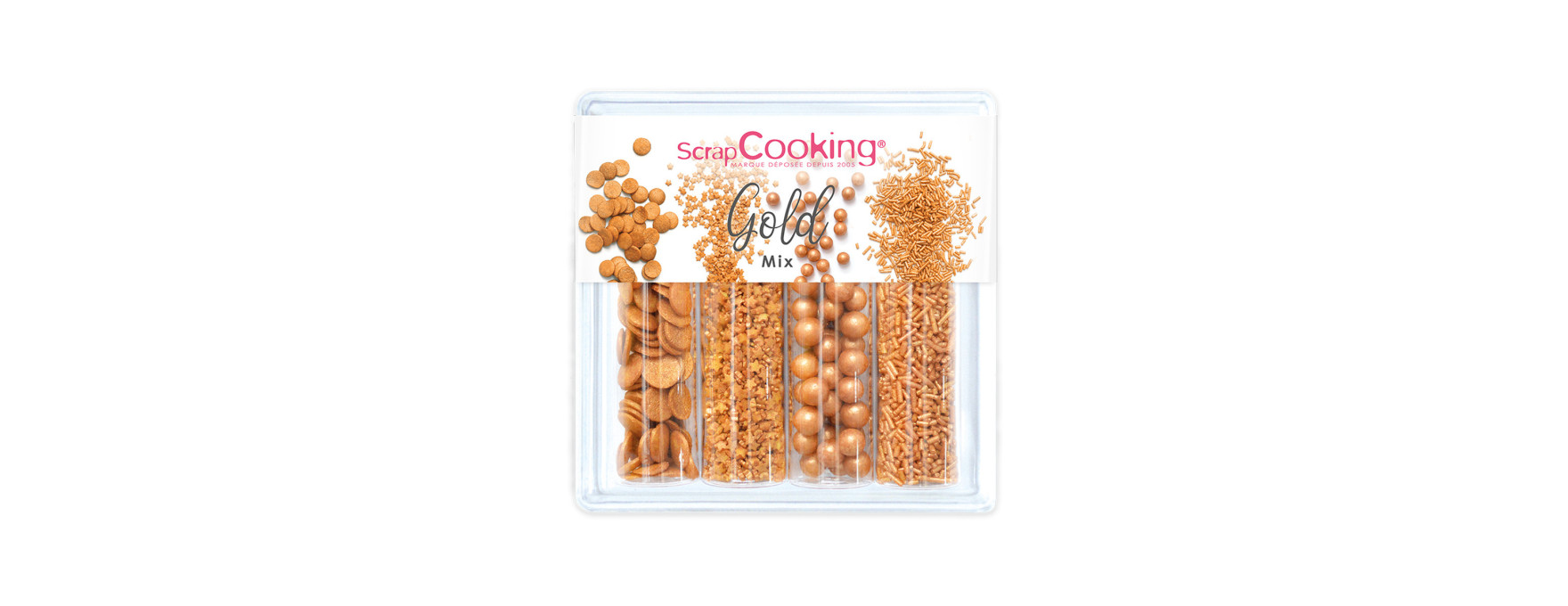 Décor à parsemer : set de décors sucrés dorés Gold Mix 62 gr