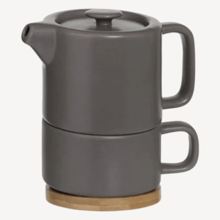 Théière avec Tasse 40cl Gris Taupe - Secret de Gourmet