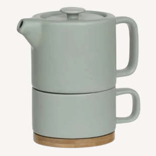 Théière avec Tasse 40cl Vert Pâle Menthe - Secret de Gourmet