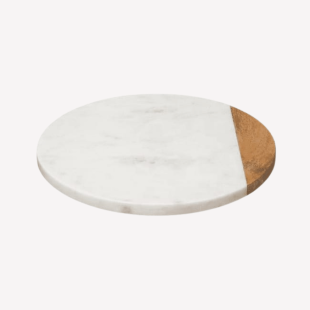 Plateau tournant en marbre et bois 30cm - Secret de Gourmet