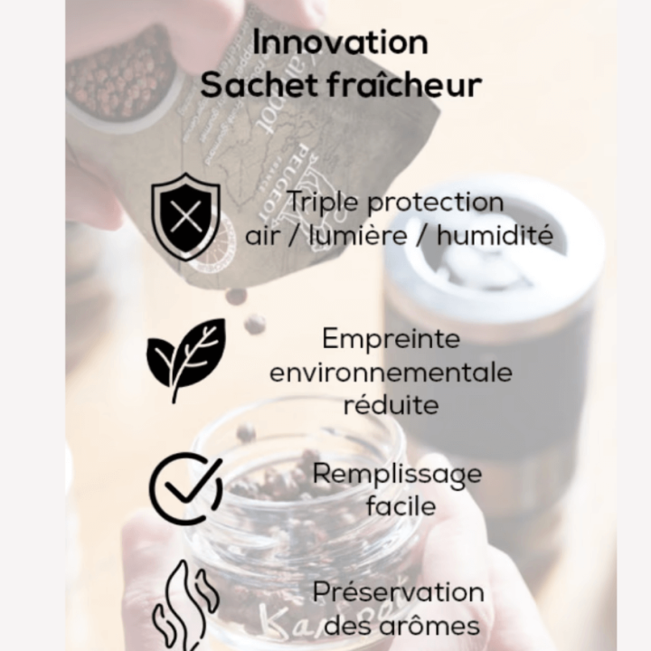Coffret  bar à poivres Maestro u ´select + 3 poivres - Peuge