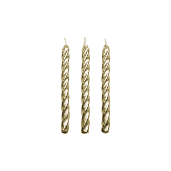 10 bougies d´anniversaire dorées 6.2 cm - PME