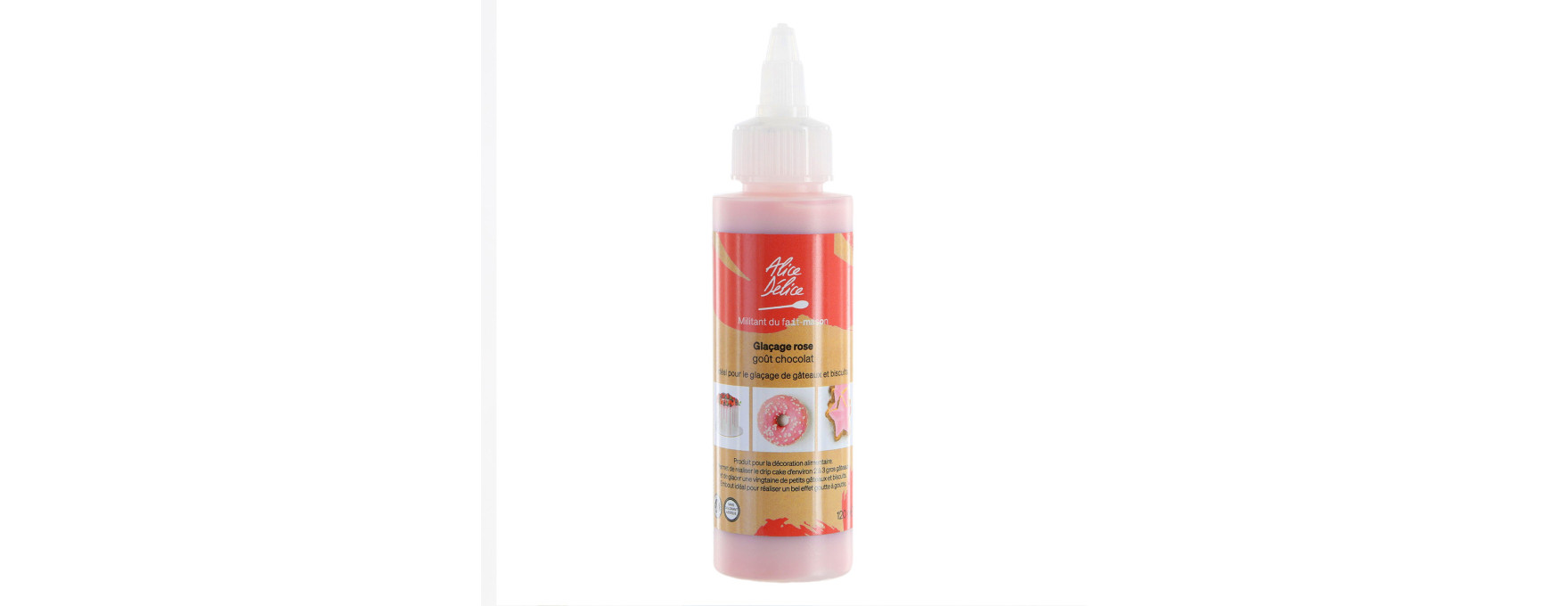 Glaçage drip cake rose goût chocolat 120 gr : idéal pour le