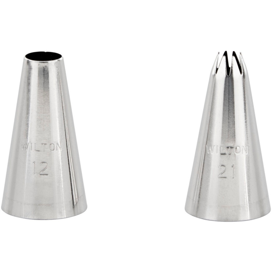 Set de douilles en inox : étoile  21 et ronde  12 - Wilton