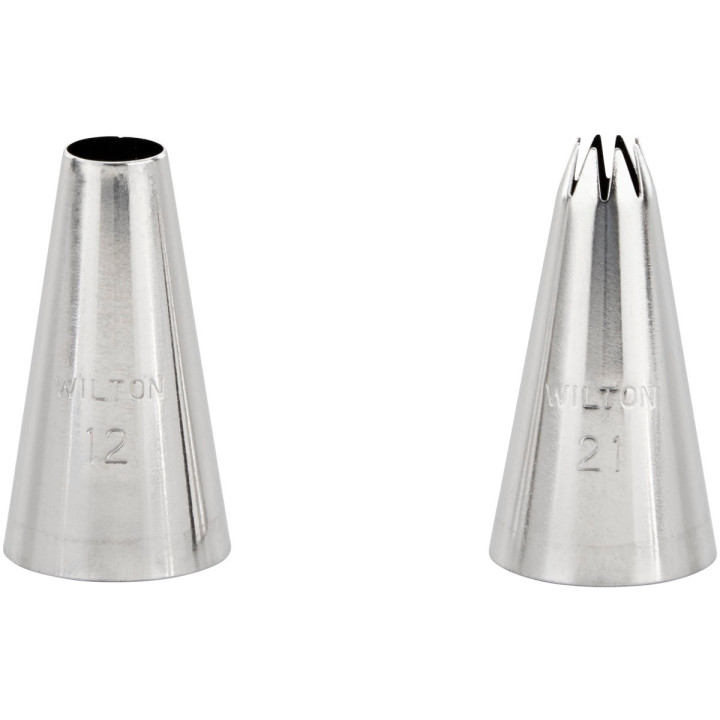 Set de douilles en inox : étoile  21 et ronde  12 - Wilton