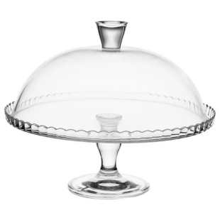Présentoir à gâteau sur pied en verre 28 cm - Secret De Gour