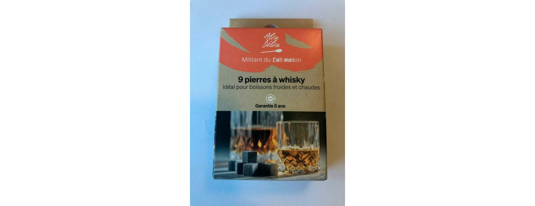 Lot de 9 Pierres à whisky 2 cm grises - Alice Délice