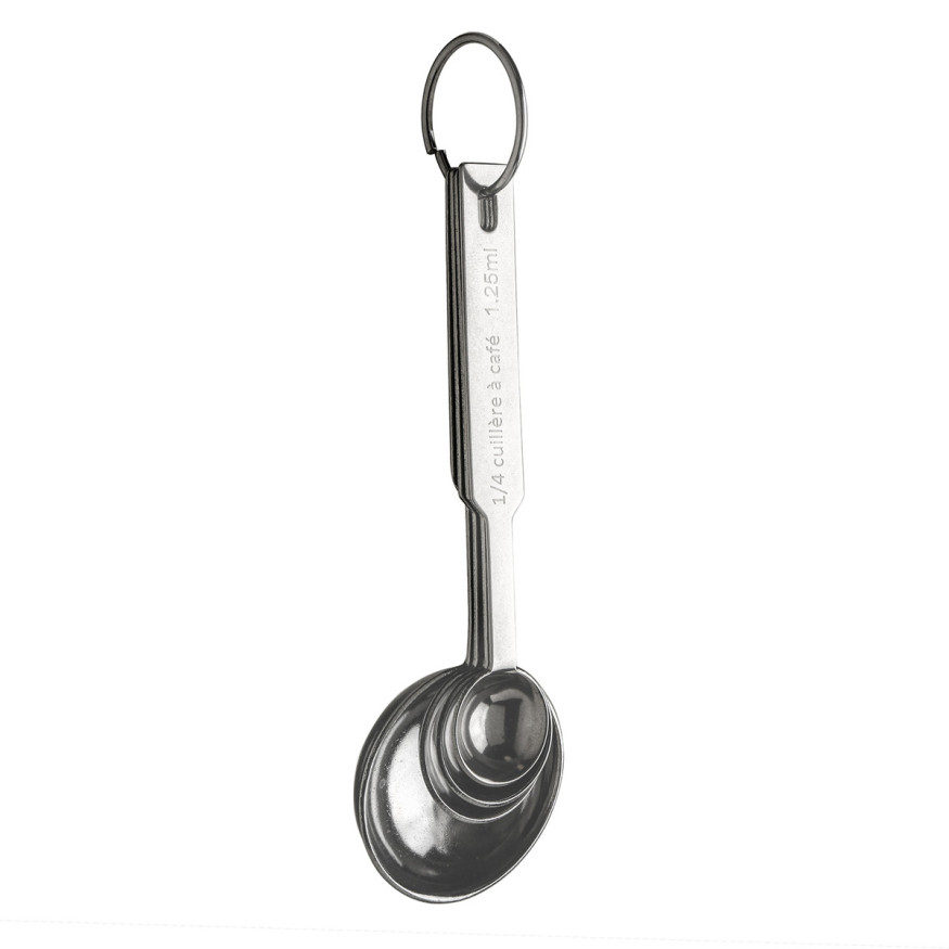 4 cuillères doseuses en inox : équivalences ml, cuillère à c