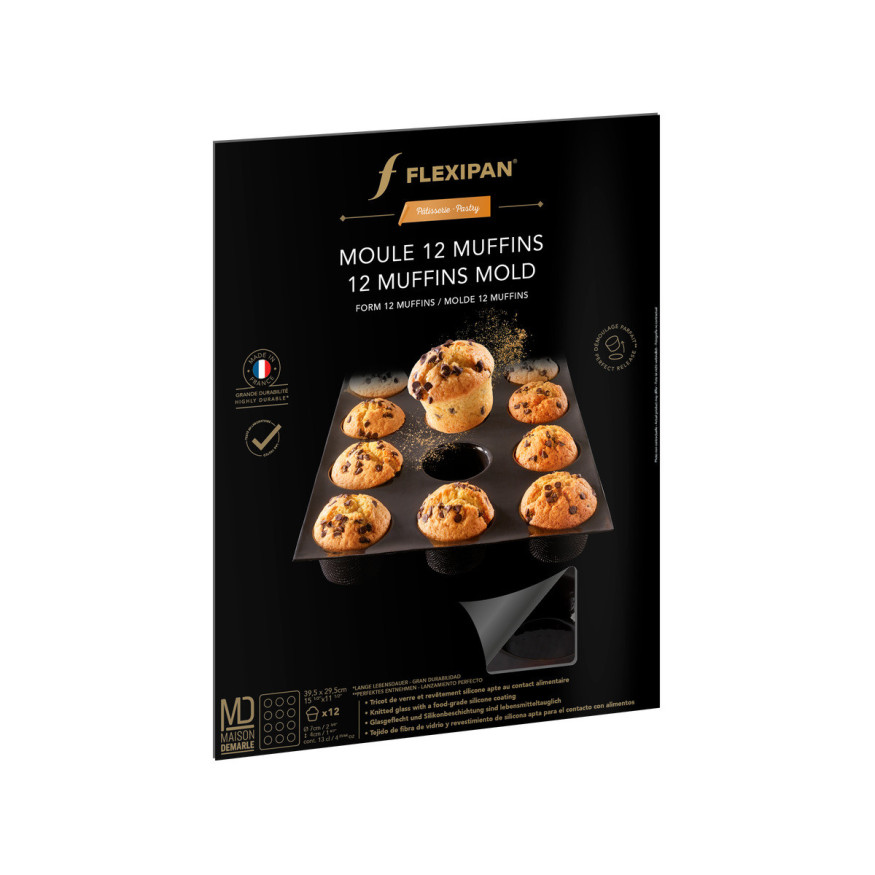 Moule en silicone et tricot de verre 12 muffins 39.5 x 29.5 