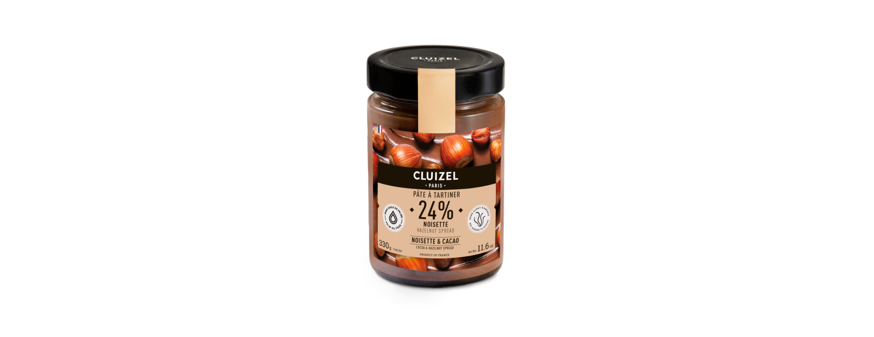 Pâte à tartiner à la noisettes 24% 330 gr - Cluizel Paris