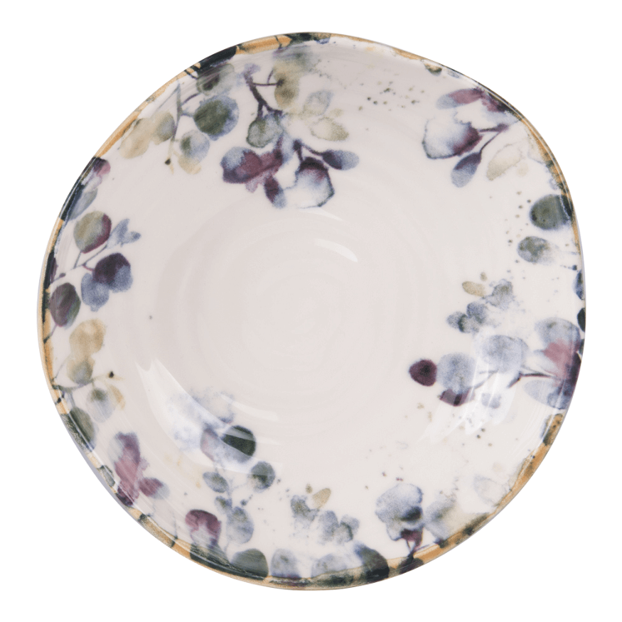 Lot de 6 assiettes creuses 19cm en faïence décorée Garden - 