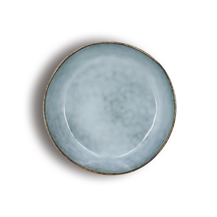 Assiette coupe 16 cm Aronal en grès bleu - Ogo living