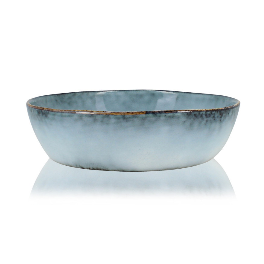 Assiette coupe 16 cm Aronal en grès bleu - Ogo living