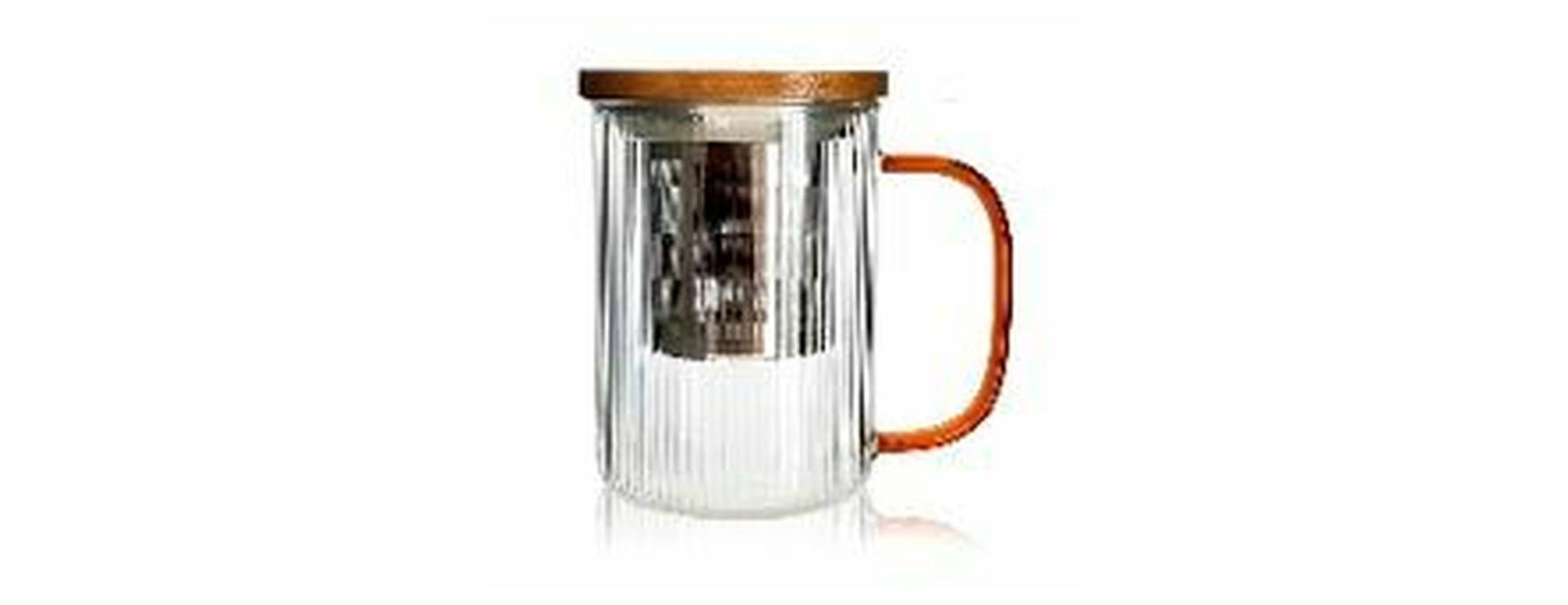 Tisanière Karl en verre borosilicate anse ambre 475ml - Ogo