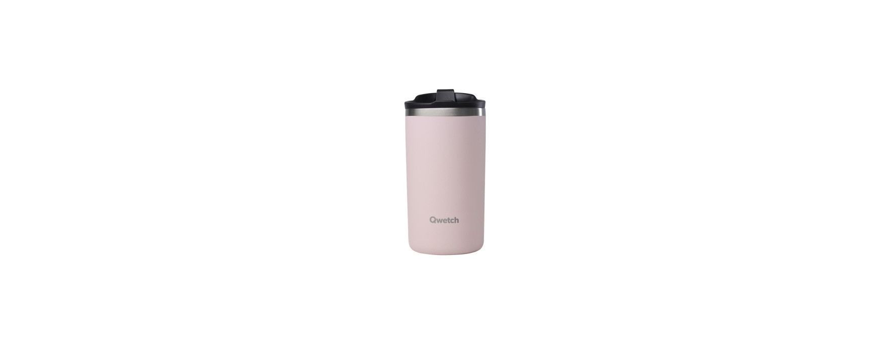 Travel mug isotherme inox pastel  rose - 350ml - Qwetch