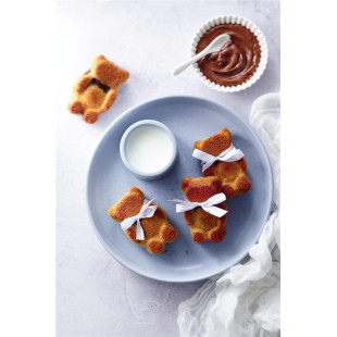 Moule en silicone et tricot de verre 9 oursons 9 x 5.5 x 2 c