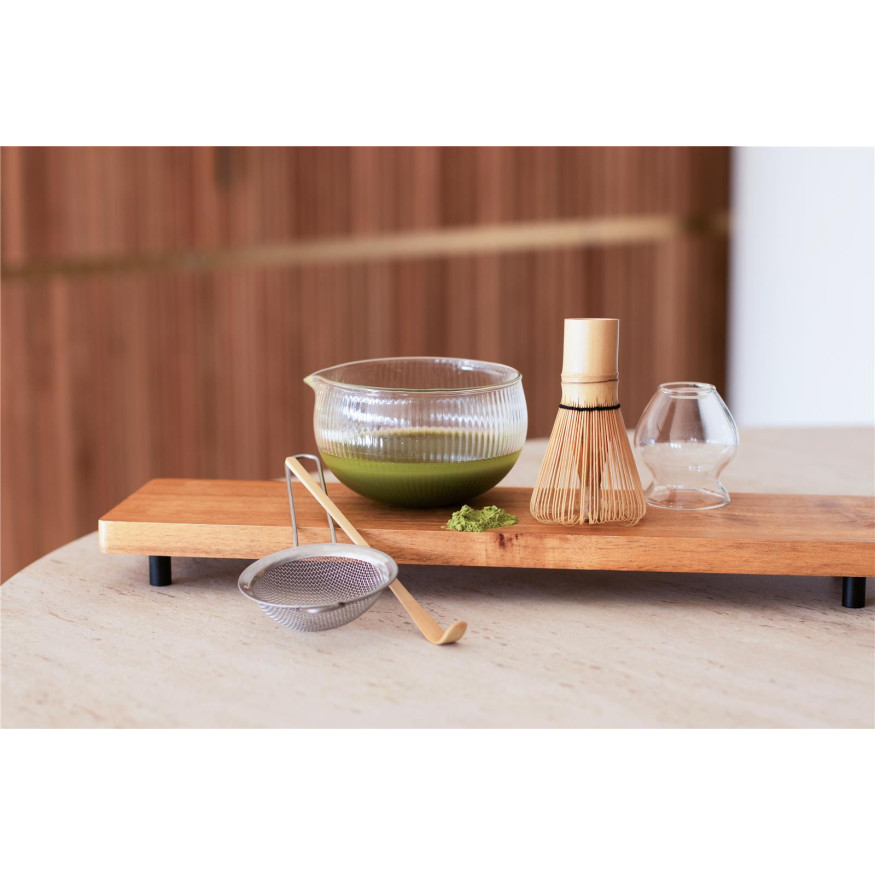 Set ustensiles thé matcha : fouet, cuillère, support, bol, p