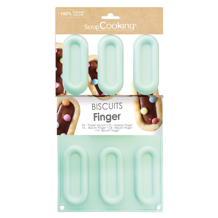 Moule en silicone 7 biscuits fingers 3.5 x 9 cm - Scrapcooki
