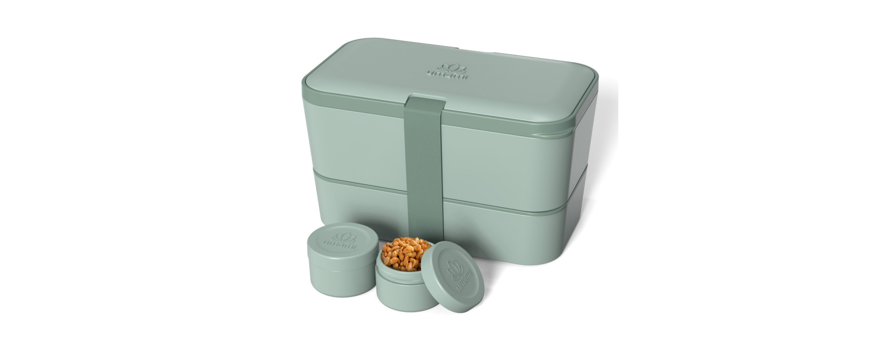 Bento encastrable avec 2 pots et couverts 1,5L vert - ardois