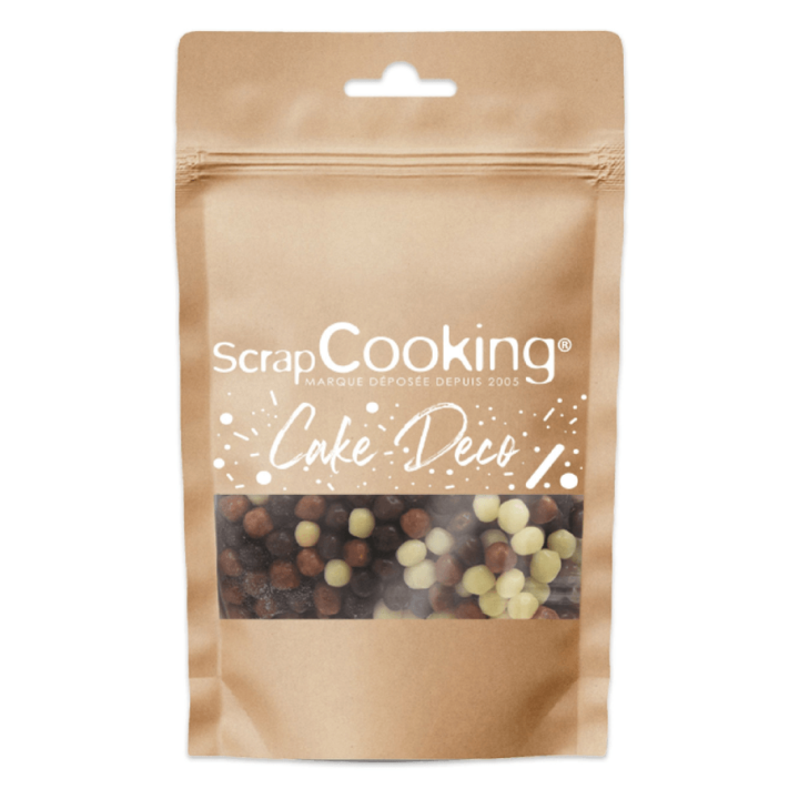 Dcor  parsemer : mini perles au chocolat blanc, noir et lait
