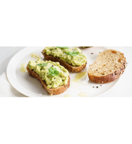Guacamole aux petits pois, feta & basilic