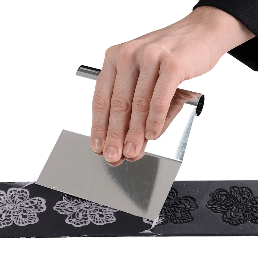Spatule en inox pour lisser, racler ou couper 12 x 12 cm - A