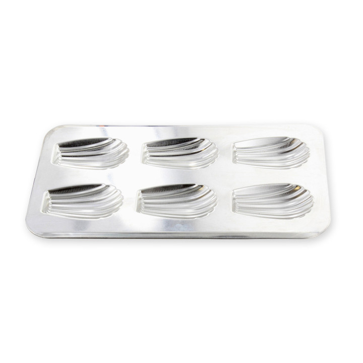 Moule 6 grosses madeleines en fer blanc 39,5 cm - Alice Déli