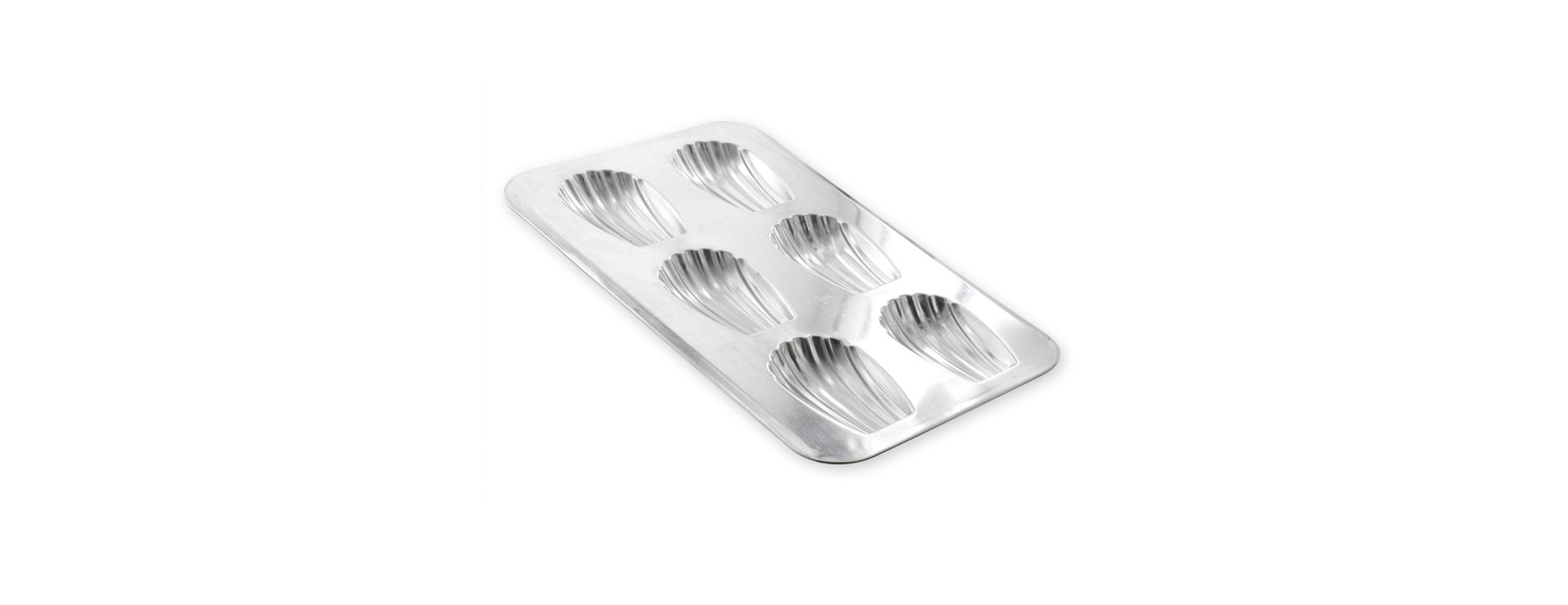 Moule 6 grosses madeleines en fer blanc 39,5 cm - Alice Déli