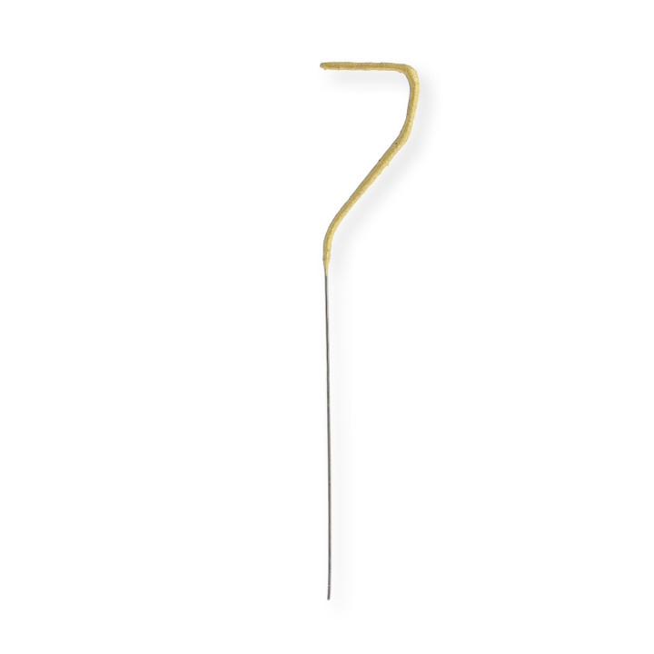 Bougie scintillante dorée : chiffre 7 - Wondercandle