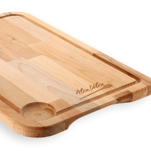 Planche à découper en bois avec récupérateur jus 45*29 cm - 