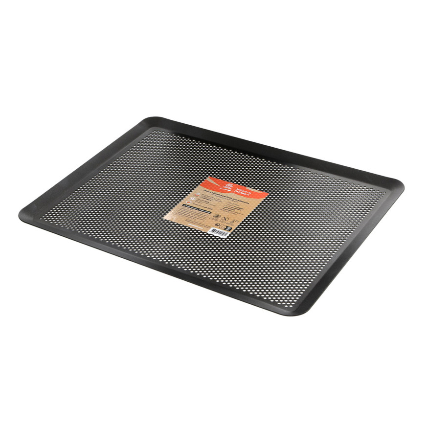 Plaque de cuisson perforée en aluminium anti adhérente 40 x 