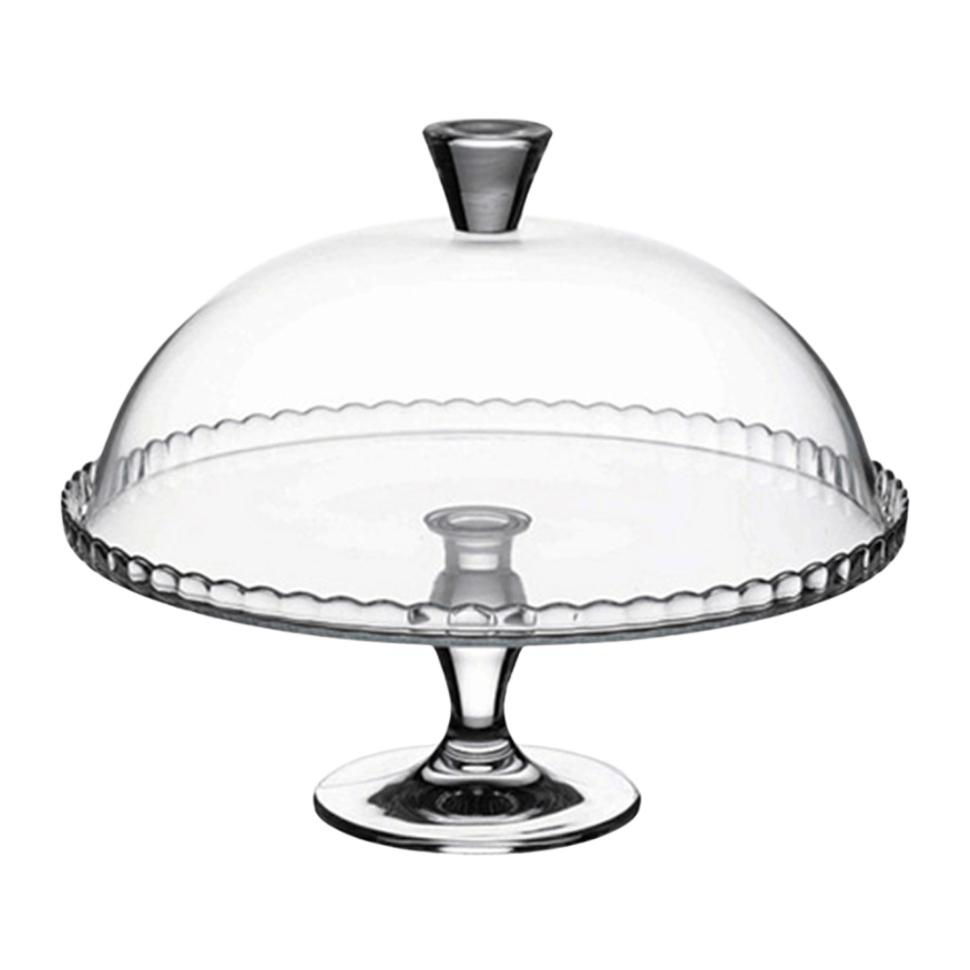 Présentoir à gâteau sur pied en verre avec cloche 32 cm - Pa