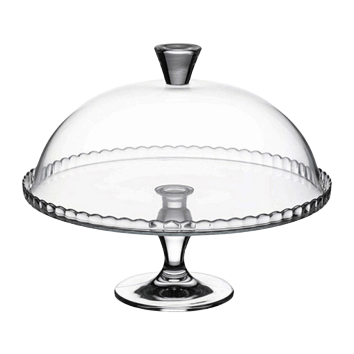 Présentoir à gâteau sur pied en verre avec cloche 32 cm - Pa