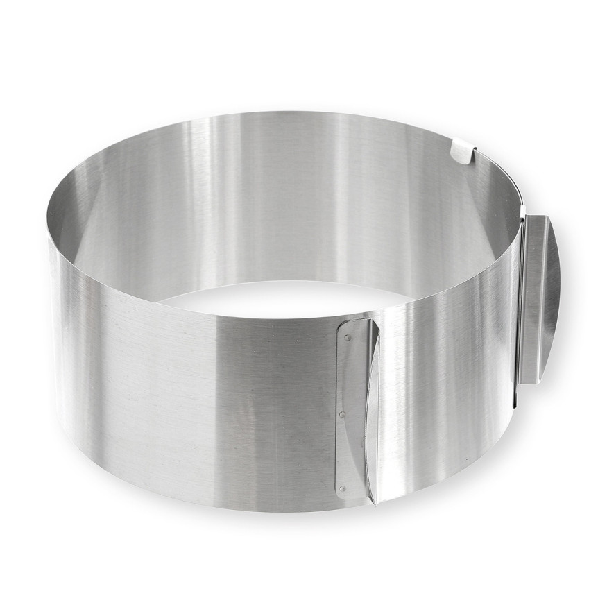Cercle à pâtisserie extensible en inox de 16 à 30 cm hauteur